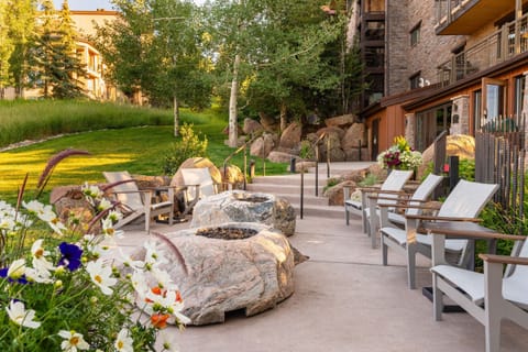 Enjoy golden hour gatherings around the fire pit with mountain wildflowers in bloom.
