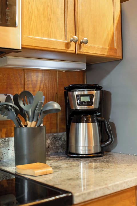 We provide both a drip coffee maker and french press