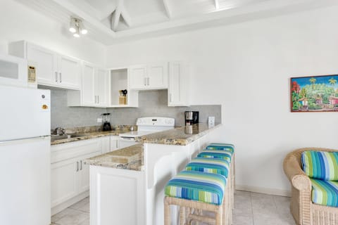 Apartment, 1 Bedroom, Kitchen, Oceanfront | Private kitchen | Fridge, microwave, oven, stovetop