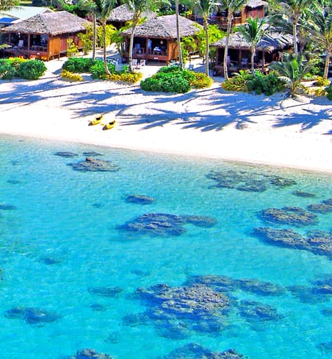 On the beach, sun loungers, beach umbrellas, beach towels