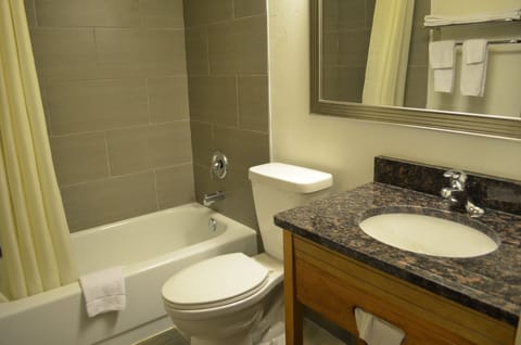 Standard Room, 1 Queen Bed, Non Smoking | Bathroom | Combined shower/tub, towels