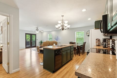 Indoors, Chandelier, Lamp, Floor, Dining Room