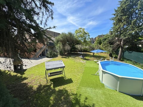 Swimming Pool, Garden, Shade, Lawn, Backyard, Landscaping, Yard, Estate, Artificial Turf, Hacienda