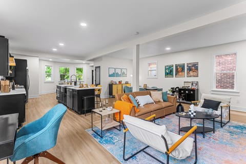 A fully-integrated living area with an equipped kitchen
