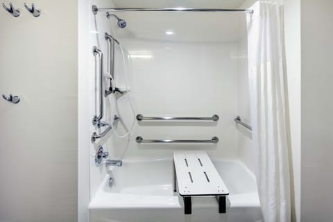 Room, 2 Queen Beds, Accessible, Bathtub | Bathroom | Hair dryer, towels