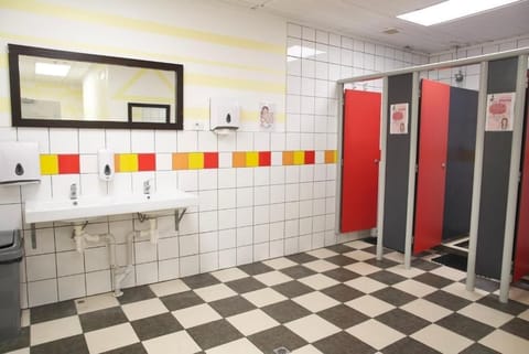 Shower, soap, toilet paper