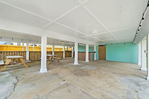 Great outdoor space to entertain underneath the home!