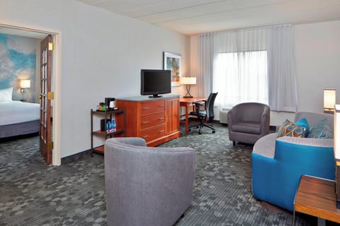 Suite, 1 Bedroom | Living area | 50-inch LCD TV with cable channels, TV, Netflix