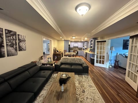 Family Apartment, Multiple Beds, Kitchenette, Garden View | Living area | 42-inch flat-screen TV with digital channels, TV, Netflix