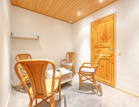 Downstairs lobby area where you can cool off after the sauna