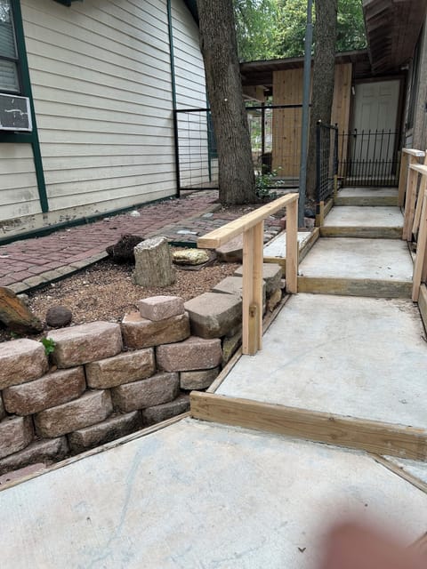 railed pathway to casita