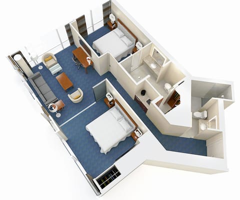 Club Room, Multiple Beds (Bedroom 1: 1 King. Bedroom 2: 1 King) | Floor plan