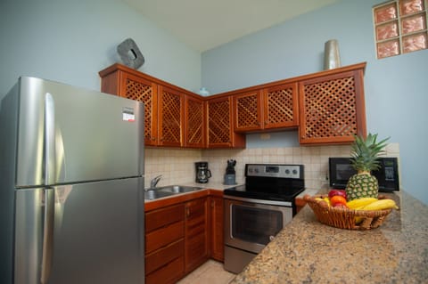 Premium Condo, 2 Bedrooms, Balcony, Pool View | Private kitchen | Full-size fridge, microwave, stovetop, dishwasher