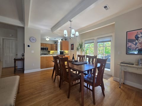 Dining room and kitchen, rear deck