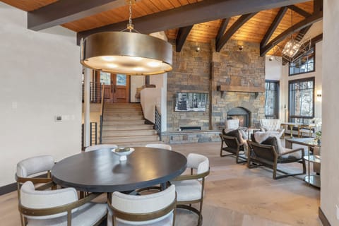 View from kitchen and dining into living room