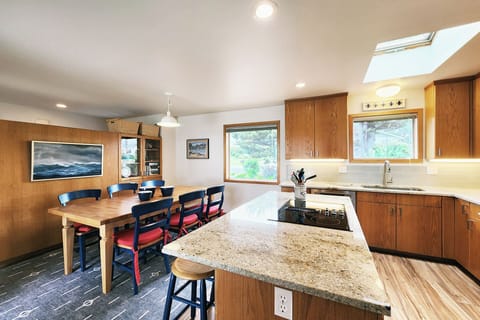 Spacious kitchen with a lot of prep space!