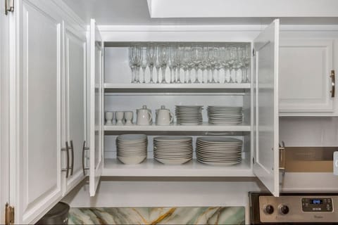 Dinnerware , wine and champagne glasses for 12 people - all for you, your family and friends convenient stay.