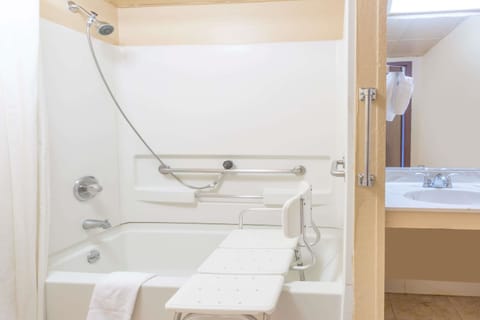 Room, 1 King Bed, Accessible, Non Smoking (Mobility) | Bathroom | Combined shower/tub, free toiletries, hair dryer, towels