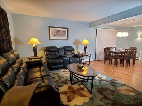 Open layout living space. 950 square feet.