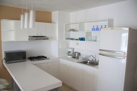 Apartment, 2 Bedrooms, Partial Ocean View | Private kitchen | Full-size fridge, microwave, stovetop, coffee/tea maker