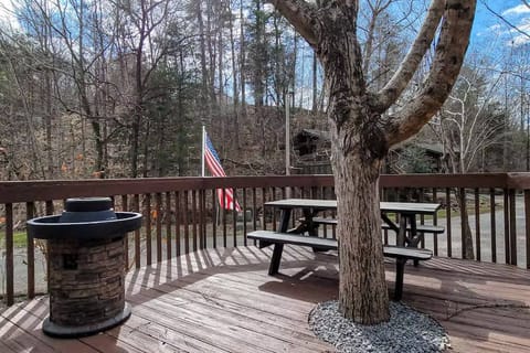 Your Outdoor Deck! Enjoy stunning views and fireside gatherings in this inviting outdoor space!