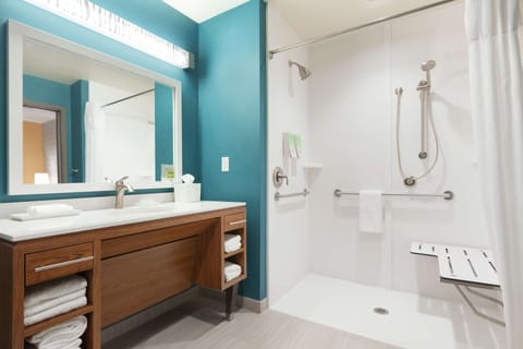 Suite, 1 King Bed, Accessible (Roll-in Shower) | Bathroom shower