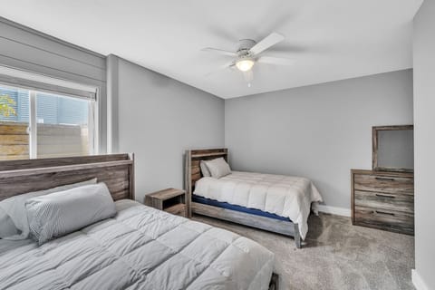 Indoors, Appliance, Ceiling Fan, Bed, Bedroom