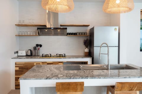 Luxury Villa, Mountain View | Private kitchen | Fridge, microwave, oven, stovetop