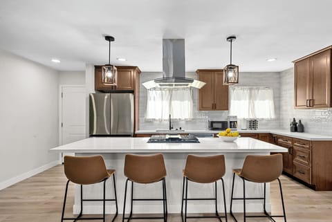 Open kitchen with bar seating!