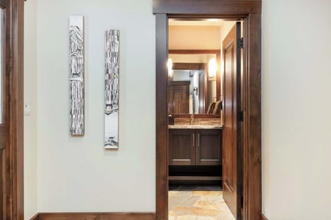 Wash up in the convenient half bath