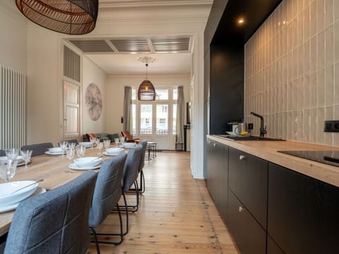 Furniture, Interior Design, Flooring, Wood, Countertop, Floor, Light Fixture, Ceiling, Kitchen, Cabinetry