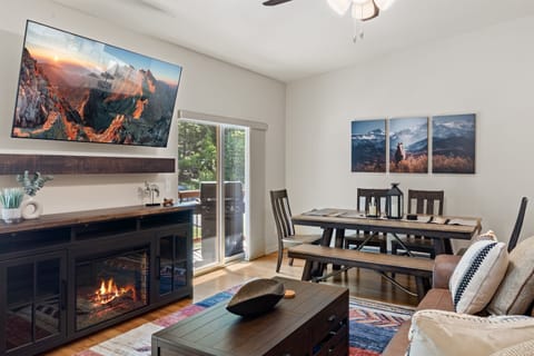 Upper level open concept living and dining