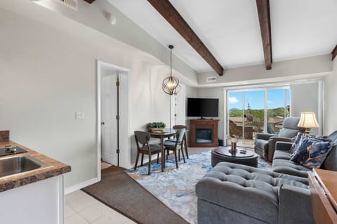 Living area with sofa sleeper, and Smart TV