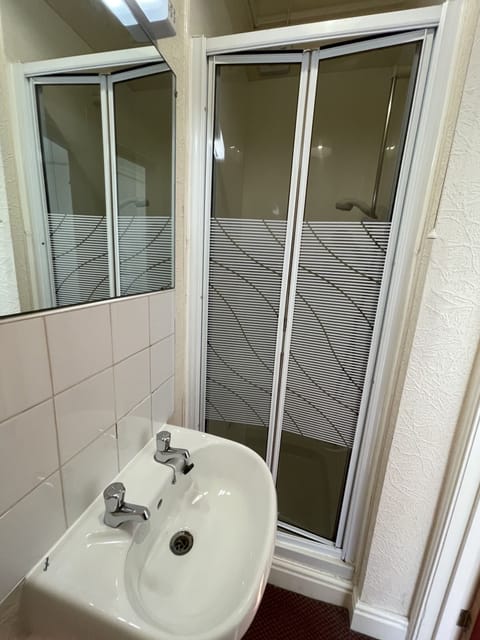 Hair dryer, towels, shampoo, toilet paper