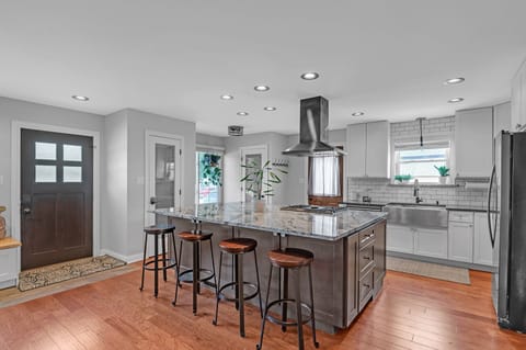 Indoors, Kitchen, Kitchen Island, Floor, Flooring