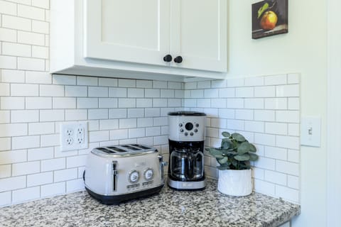High end vintage style coffee maker and toaster to get your morning started.