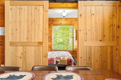 Bedroom #2 with queen Murphy bed and desk