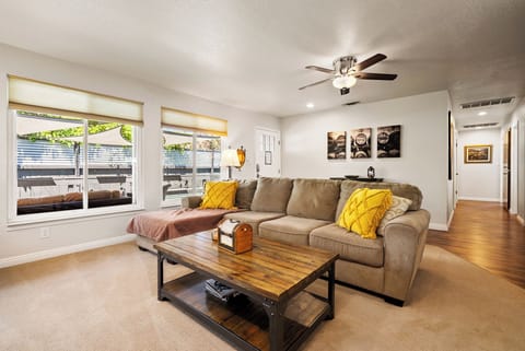 spacious living room with TV