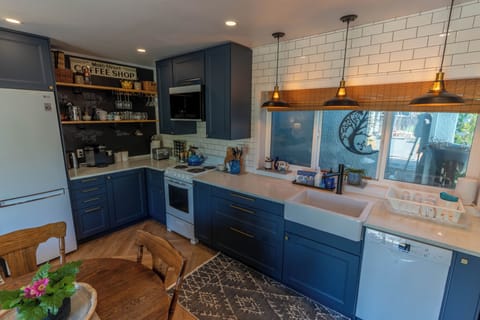 Fully-stocked kitchen.