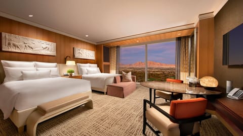 Wynn Panoramic View Two Queens | Premium bedding, pillowtop beds, minibar, in-room safe