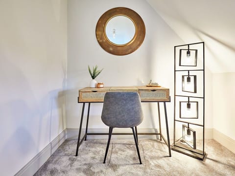 Furniture, Wood, Interior Design, Flooring, Floor, Lighting, Home, Desk, Wood Stain