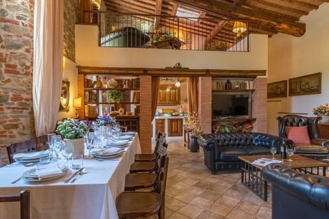 Living room and dining room