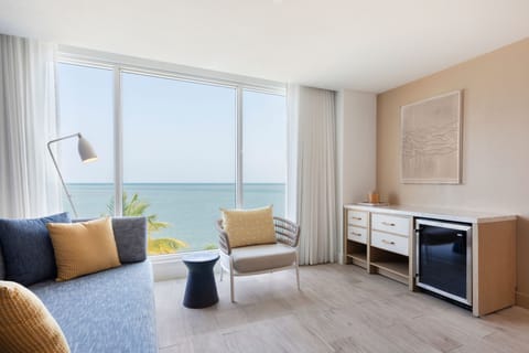 Junior Suite, 1 King Bed with Sofa bed, Oceanfront | Living area | 37-inch flat-screen TV with cable channels, TV