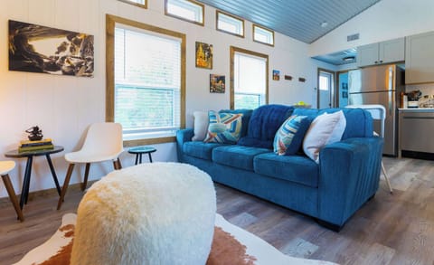 Living area with sofa sleeper and Smart TV