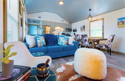 Living area with sofa sleeper and Smart TV