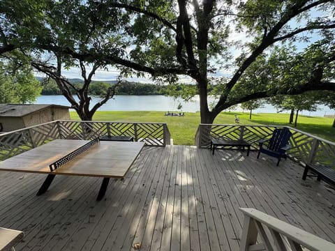 Beautiful view and a big patio area for seating and games.