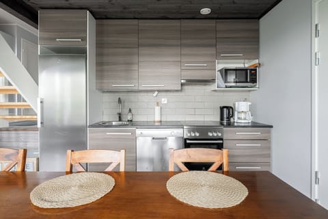 Superior Duplex, Multiple Beds, Pets Allowed, Lake View | Private kitchen | Fridge, microwave, oven, stovetop