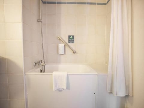 Hair dryer, towels, toilet paper