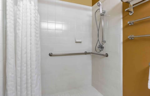 Studio, 1 Queen Bed, Accessible, Non Smoking | Bathroom | Combined shower/tub, free toiletries, hair dryer, towels