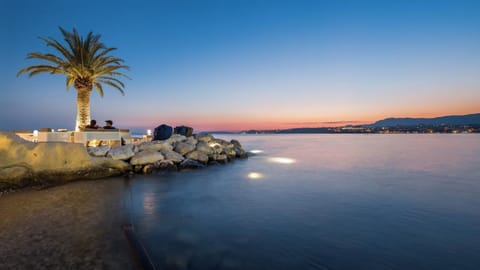 Nearby beach by night